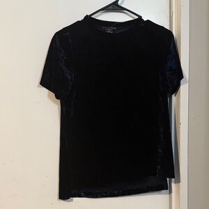 AQUA Elegant Navy Velvet Women's Top. Size S